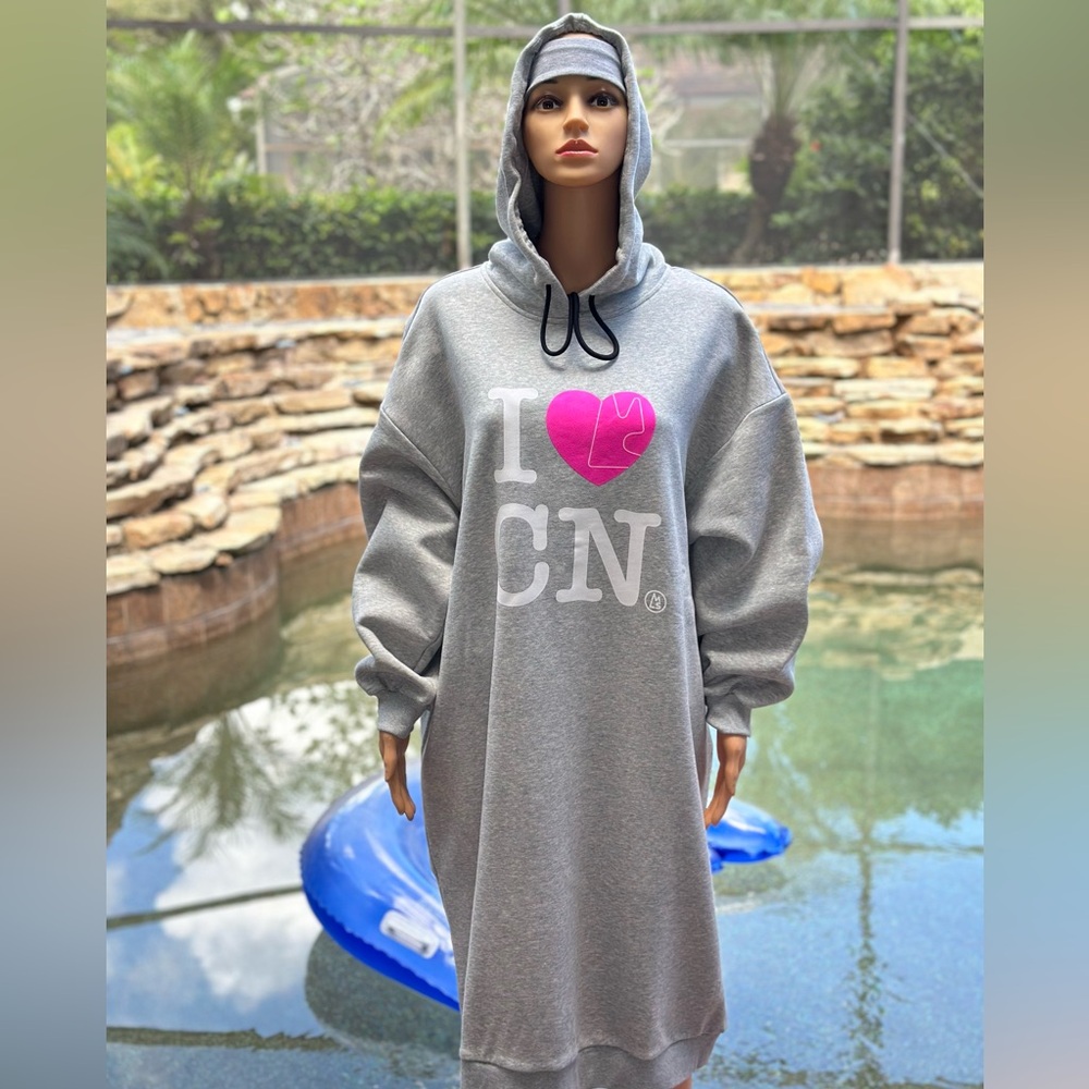 MAGNLEN I LUV‎ CANADA HOODIE DRESS OVERSIZED (S)